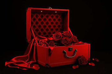BDSM Box reusable presentation box detail on red silk background